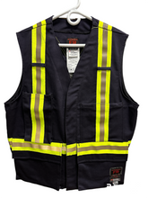 Load image into Gallery viewer, Fire Resistant Striped Surveyor Vest - Actionwear - Black