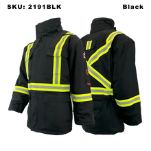 Load image into Gallery viewer, Fire Resistant Insulated Parka - Atlas - Black - Front and Back