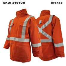 Load image into Gallery viewer, Fire Resistant Insulated Parka - Atlas - Orange - Front and Back