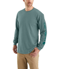 Load image into Gallery viewer, Mens Loose Fit Long Sleeve - Carhartt - Logo Sleeve - Sea Pine
