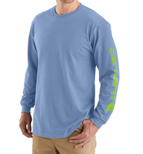 Load image into Gallery viewer, Mens Loose Fit Long Sleeve - Carhartt - Logo Sleeve - Sky Stone