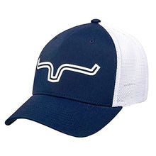 Load image into Gallery viewer, Mens Double Trac Trucker Hat - Kimes - 110 Style - White and Navy