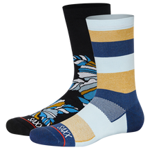 Load image into Gallery viewer, Mens 2 pack of crew socks - SAXX - Flower Pop/Harvest Indigo
