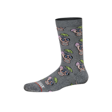 Load image into Gallery viewer, Mens Crew Socks - SAXX - Drunken Skull Grey