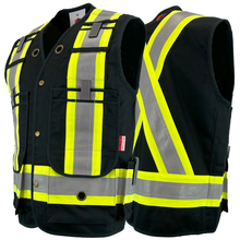 Load image into Gallery viewer, Mens Fire Resistant Surveyor Vest - Atlas - AR Protection - Black
