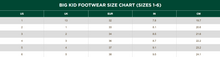 Load image into Gallery viewer, Size chart for kids footwear sizes 1-6