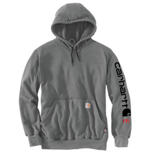 Load image into Gallery viewer, Mens Fire Resistant Loose Fit Midweight Hoodie - Carhartt - Logo Sleeve - Granite