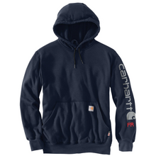 Load image into Gallery viewer, Mens Fire Resistant Loose Fit Midweight Hoodie - Carhartt - Logo Sleeve - Navy