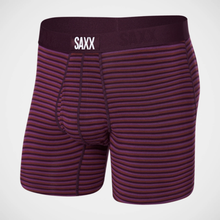 Load image into Gallery viewer, Mens Ultra Super Soft Boxer Brief - SAXX - Micro Stripe Plum