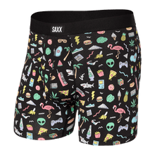 Load image into Gallery viewer, Mens Daytripper Boxer Brief - SAXX - Fun Bits - Black