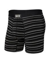 Load image into Gallery viewer, Mens Vibe Super Soft Boxer Brief - SAXX - Black Coast Stripe - Front