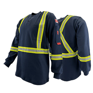 Mens Fire Resistant Henly Shirt - Atlas - Style 403 - Navy