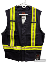 Load image into Gallery viewer, Fire Resistant Striped Surveyor Vest - Actionwear - Black
