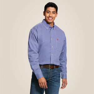 Mens Fire Resistant Button Up Shirt - Ariat - Cobalt