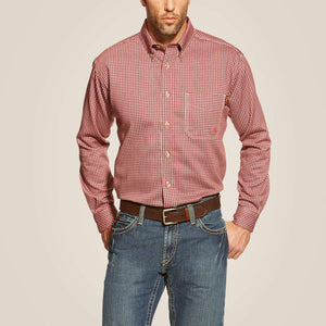 Fire Resistant Button Up Shirt - Ariat Mens - Wine / Red