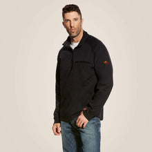 Load image into Gallery viewer, Mens 1/4 Zip Fire Resistant Sweater - Ariat - Black - Front
