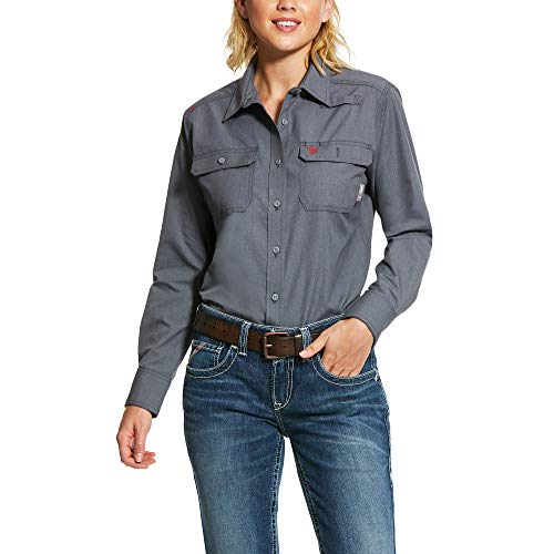 Womens Fire Resistant Button Up - Ariat - Gunmetal - Front