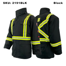 Load image into Gallery viewer, Fire Resistant Insulated Parka - Atlas - Black - Front and Back
