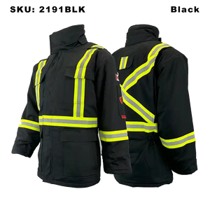 Fire Resistant Insulated Parka - Atlas - Black - Front and Back