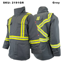 Load image into Gallery viewer, Fire Resistant Insulated Parka - Atlas - Grey - Front and Back
