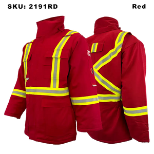 Fire Resistant Insulated Parka - Atlas - Red - Front and Back