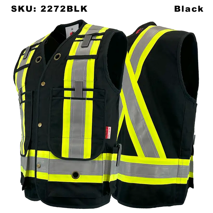 Mens Fire Resistant Surveyor Vest - Atlas - AR Protection - Black