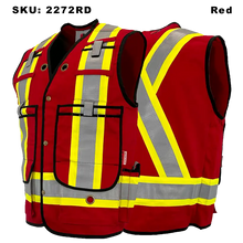 Load image into Gallery viewer, Mens Fire Resistant Surveyor Vest - Atlas - AR Protection - Red
