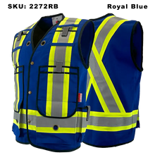 Load image into Gallery viewer, Mens Fire Resistant Surveyor Vest - Atlas - AR Protection - Royal Blue
