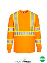 Load image into Gallery viewer, Hi-Vis Contrast Striped Long Sleeve T-Shirt - CA111
