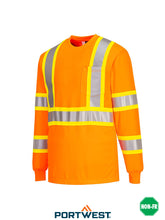 Load image into Gallery viewer, Hi-Vis Contrast Striped Long Sleeve T-Shirt - CA111
