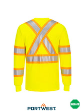 Load image into Gallery viewer, Hi-Vis Contrast Striped Long Sleeve T-Shirt - CA111
