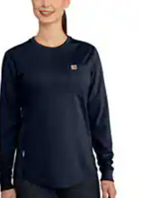 Load image into Gallery viewer, Womens Fire Resistant Crew Neck Long Sleeve - Carhartt - Navy
