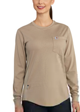 Load image into Gallery viewer, Womens Fire Resistant Crew Neck Long Sleeve - Carhartt - Khaki
