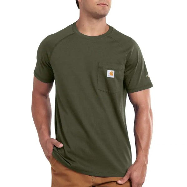 Mens Force Rlxed Pocket T-Shirt - Carhartt - Moss