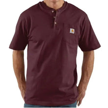 Load image into Gallery viewer, Mens Henley T-Shirt - Carhartt - Port
