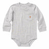 Kids Long Sleeve Body Suit - Carhartt - Pocket  - Grey