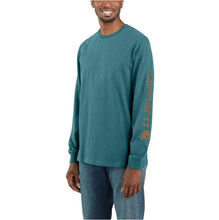 Load image into Gallery viewer, Mens Long Sleeve Loose Fit - Carhartt - Logo Graphic Sleeve - Blue Spruce
