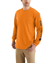 Load image into Gallery viewer, Mens Loose Fit Long Sleeve - Carhartt - Logo Sleeve - Marmalade
