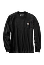 Load image into Gallery viewer, Carhartt Loose Fit Heavyweight Long-Sleeve Pocket Script Graphic T-Shirt Black
