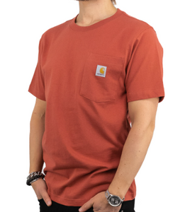 Mens Pocket T-shirt Short Sleeve - Carhartt - Terracotta
