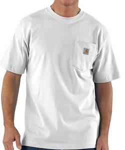 Mens Loose Fit Heavyweight Short Sleeve Pocket T-shirt - Carhartt - White