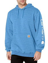 Load image into Gallery viewer, Clearance - Mens Loose Fit Midweight Hoodie - Carhartt - Logo Sleeve - Blue Lagoon
