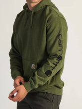 Load image into Gallery viewer, Mens Loose Fit Midweight Hoodie - Carhartt - Logo Sleeve - Chive
