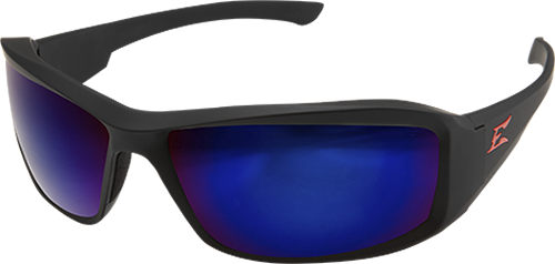 Safety Glasses - Edge Eyewear - Brazeau - Black Frame Blue Lens