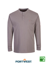 Load image into Gallery viewer, Bizflame Antistatic Henley Grey Front
