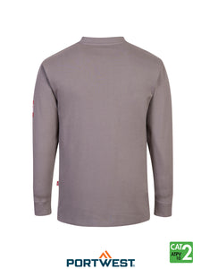 Bizflame Antistatic Henley Grey Back