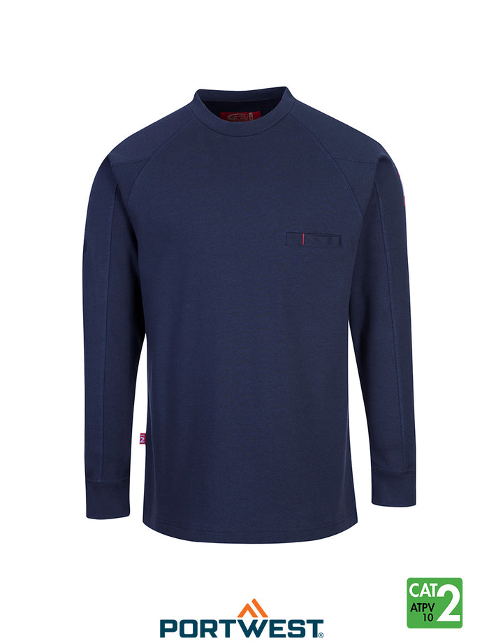 Bizflame Antistatic Crew Neck Navy Front