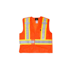 Fire Resistant Traffic Vest - Hi Vis - High Visibility - Striped - Orange