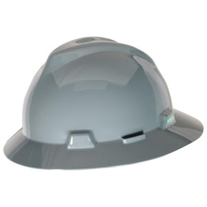 V-Gard Sloteed Full Brim Hard Hat - MSA - Grey