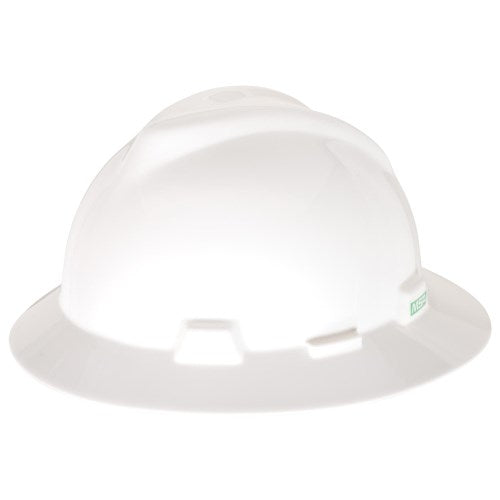 Slotted Full Brim Hard Hat - MSA V Gard - White 